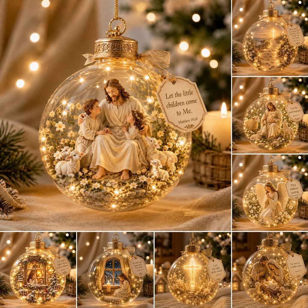 π₯ Last Day 62% OFF β 2D Light-Up Christian Christmas Ornaments π Jesus & Scripture Keepsake DΓ©cor π