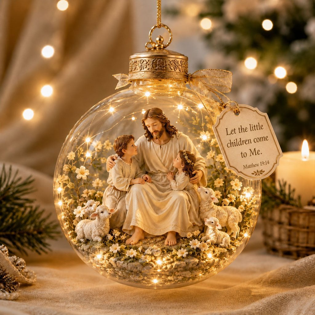 🔥 Last Day 62% OFF – 2D Light-Up Christian Christmas Ornaments 🎄 Jesus & Scripture Keepsake Décor 🎁