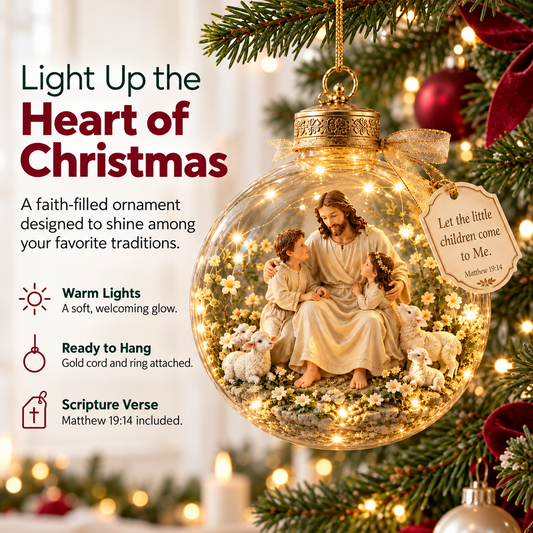 ⭐ Last Day 62% OFF – 2D Light-Up Christian Christmas Ornaments 🎄 Jesus & Scripture Keepsake Décor 🎁