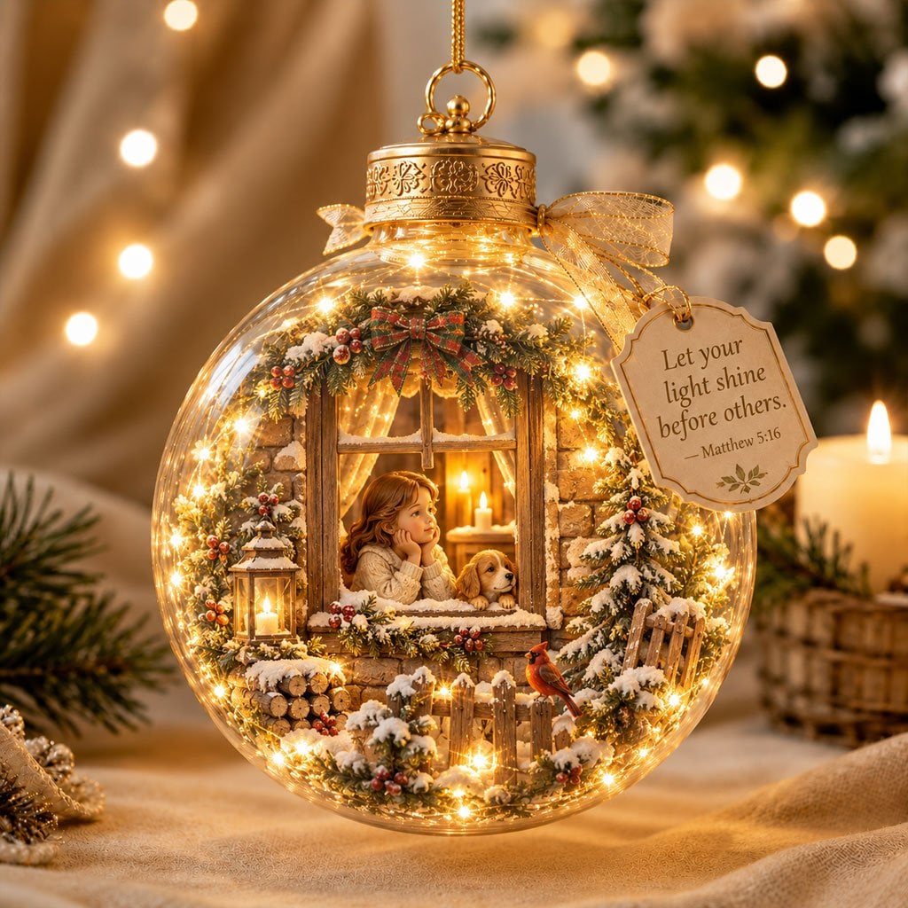 🔥 Last Day 62% OFF – 2D Light-Up Christian Christmas Ornaments 🎄 Jesus & Scripture Keepsake Décor 🎁