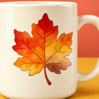 Close-up of the autumn maple leaf illustration